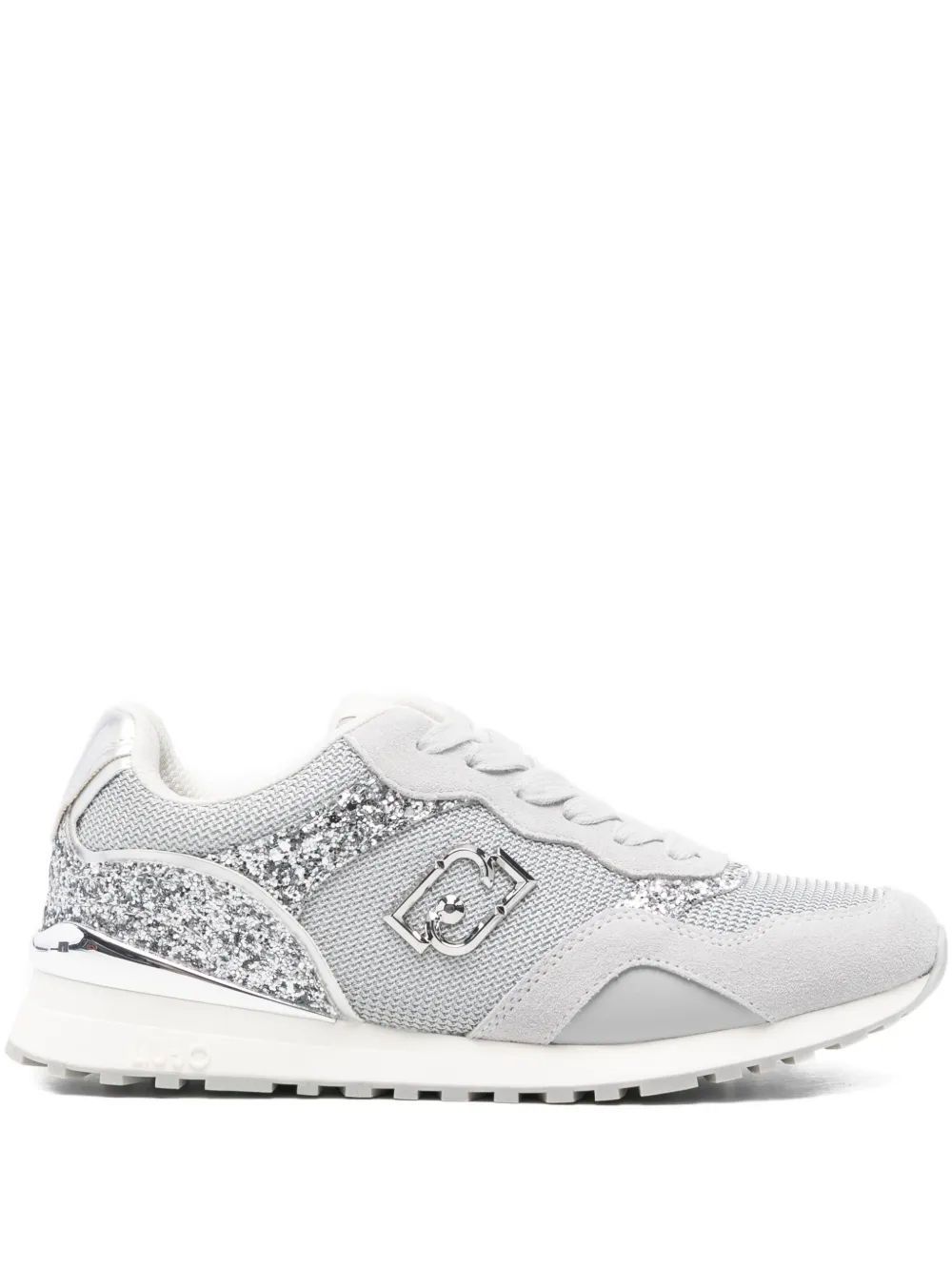 LIU JO glitter-panelled sneakers Grey