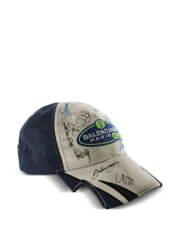 Balenciaga Scribble Logo Baseball Cap Neutrals FARFETCH