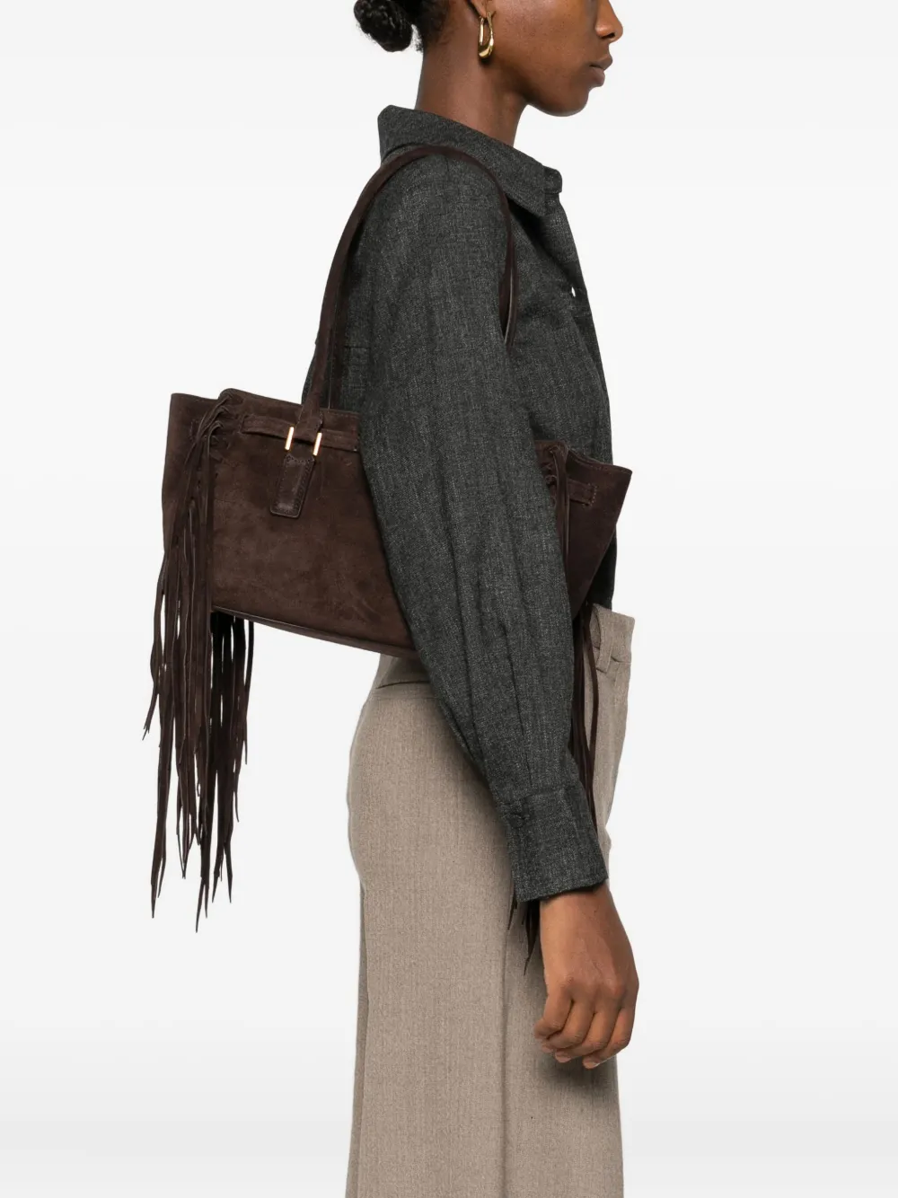 Michael Michael Kors small Hamilton fringe shoulder bag - Bruin