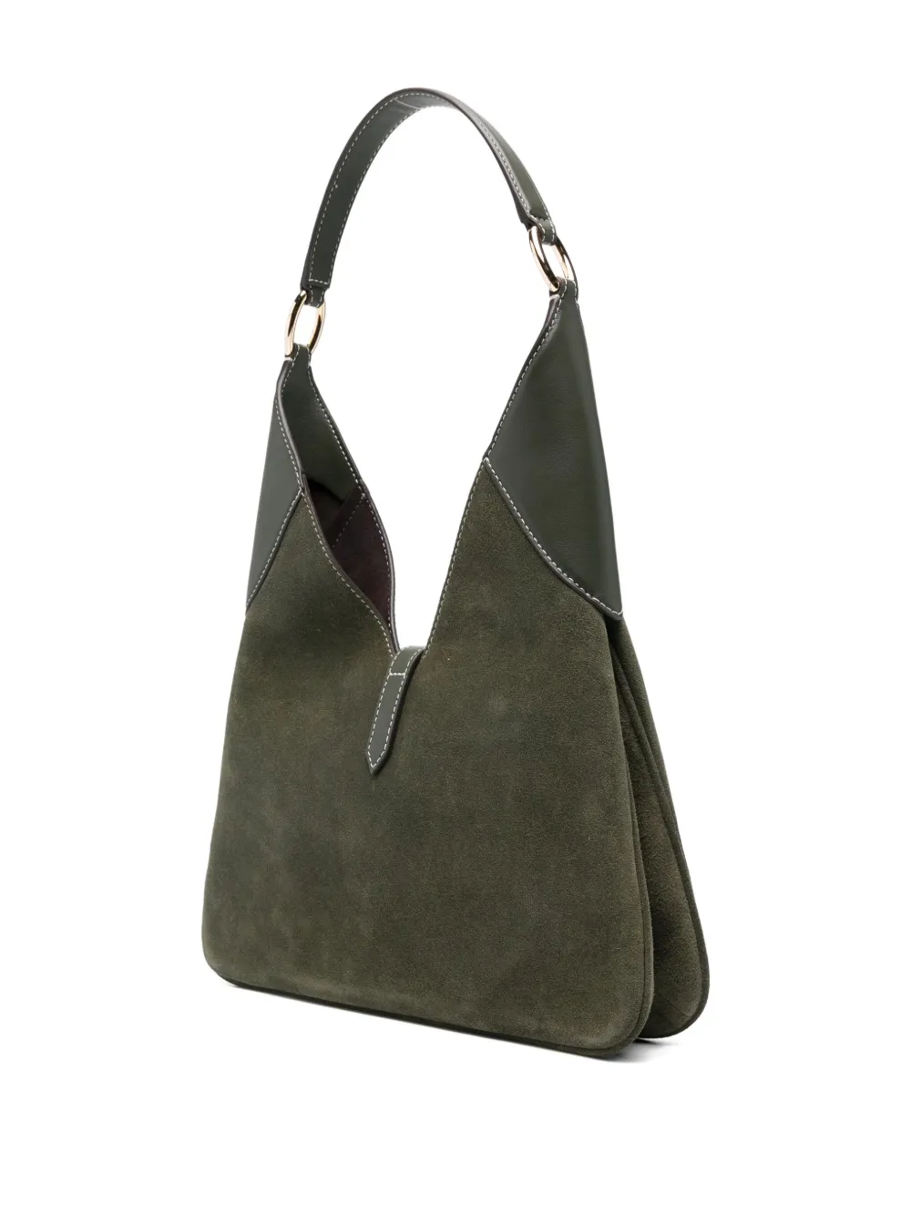 Michael Kors Medium Cornelia Suede Buckle Shoulder Bag In Green