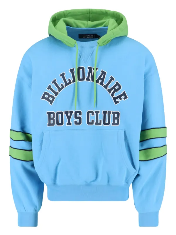 Billionaire Boys Club logo-embroidered two-tone Hoodie Blue