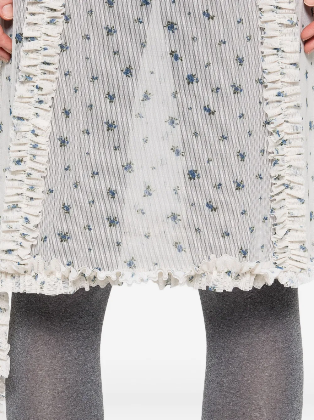 Rokh Rok met bloemenprint Wit