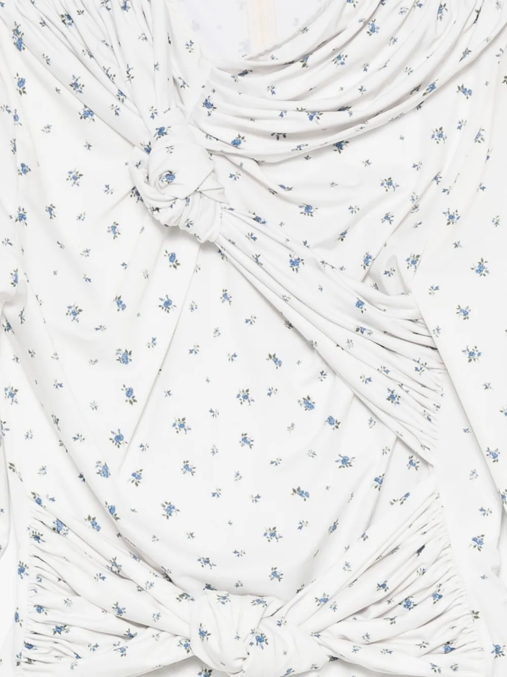Rokh Floral-print Knot-detail Blouse In White