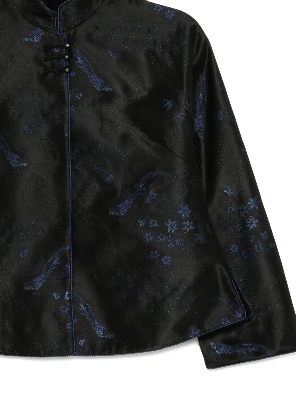 Shiatzy Chen Scape-of-curve Cropped Jacket In Black