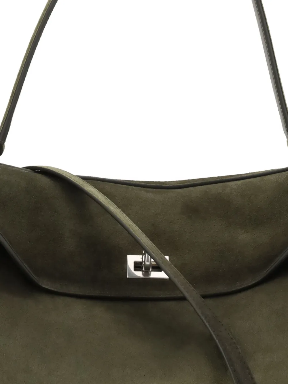 Balenciaga Medium Rodeo Top-handle Suede Shoulder Bag In Green