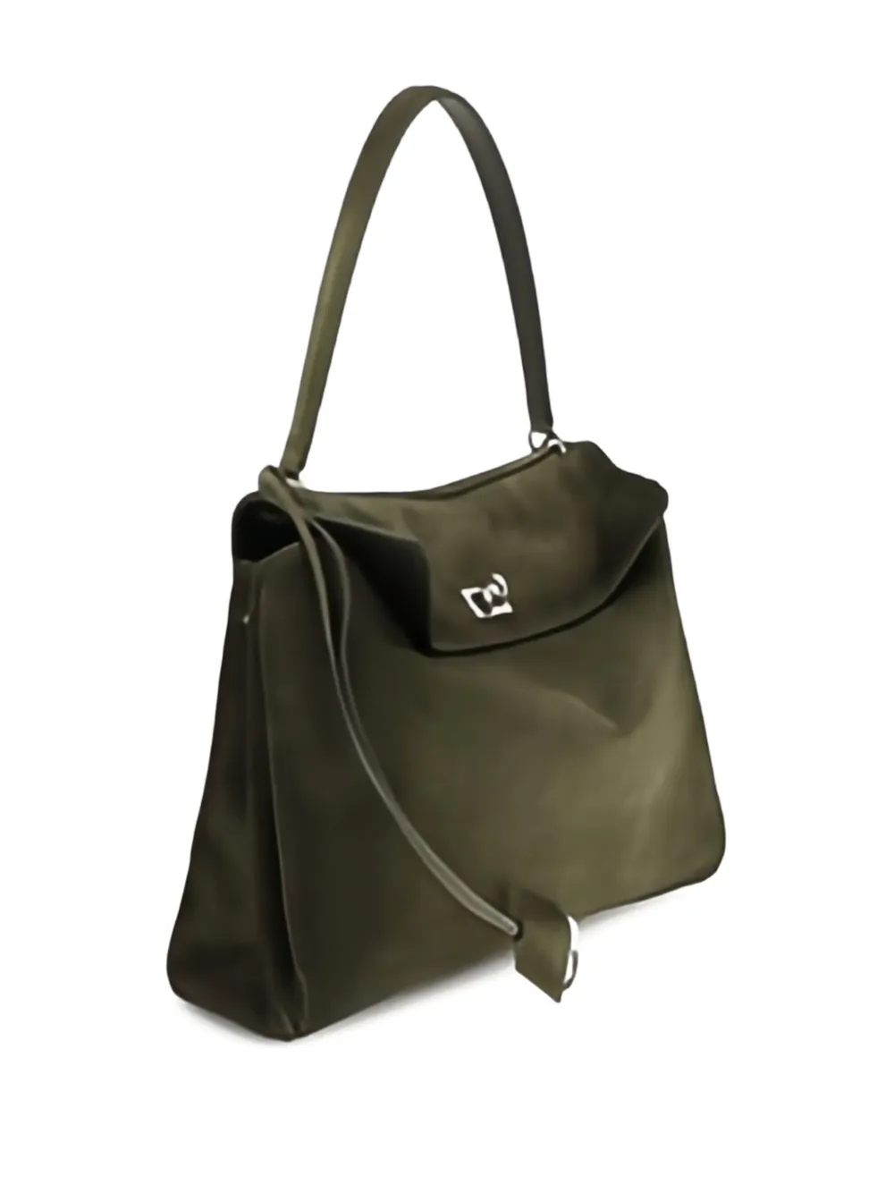 Balenciaga Medium Rodeo Top-handle Suede Shoulder Bag In Green