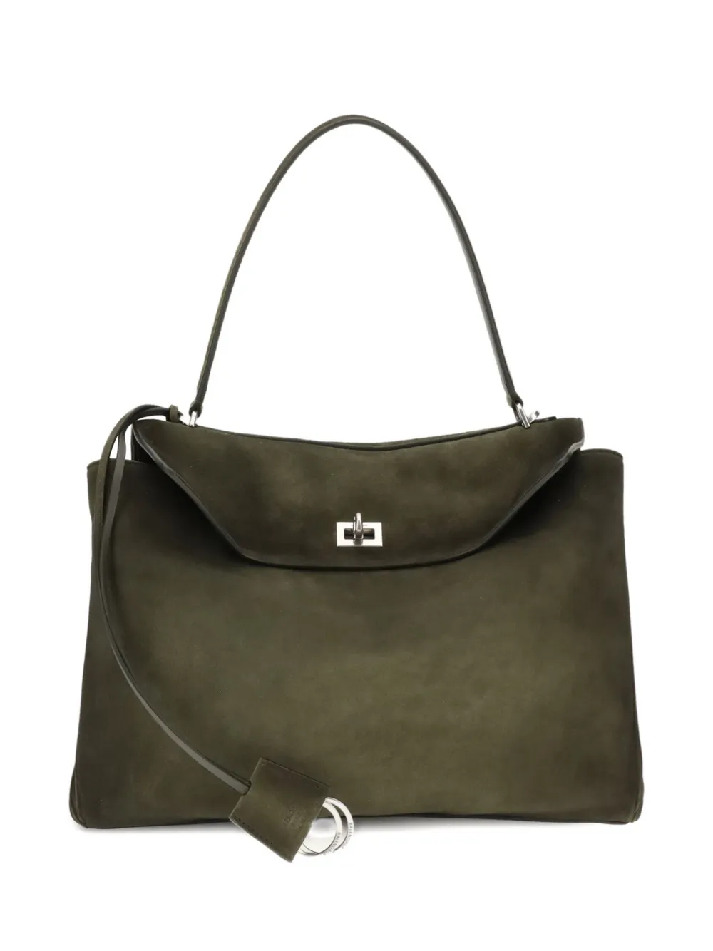 Balenciaga Medium Rodeo Top-handle Suede Shoulder Bag In Green