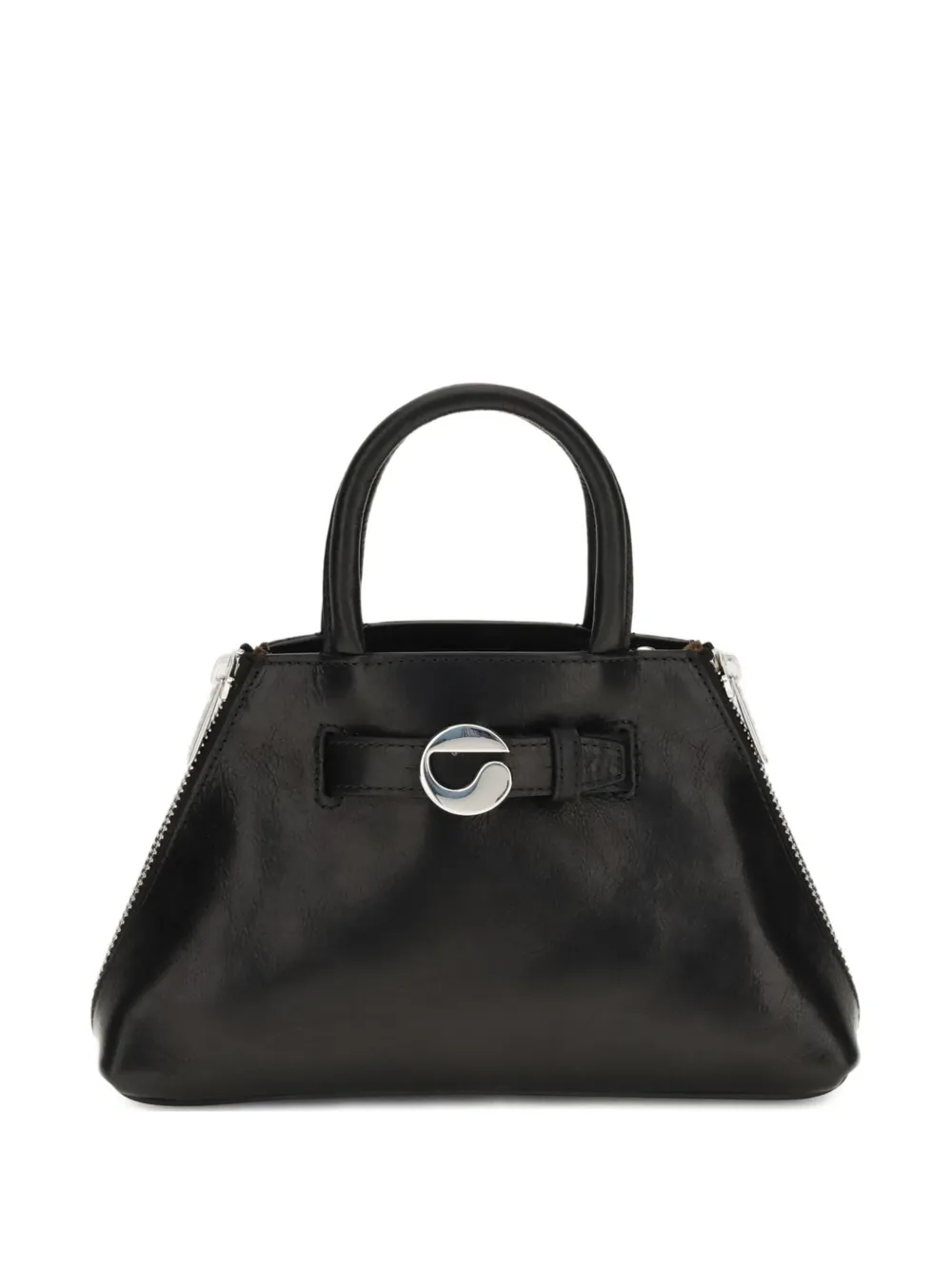 Coperni Mini Data zip-detail leather tote bag | Black | Image 1