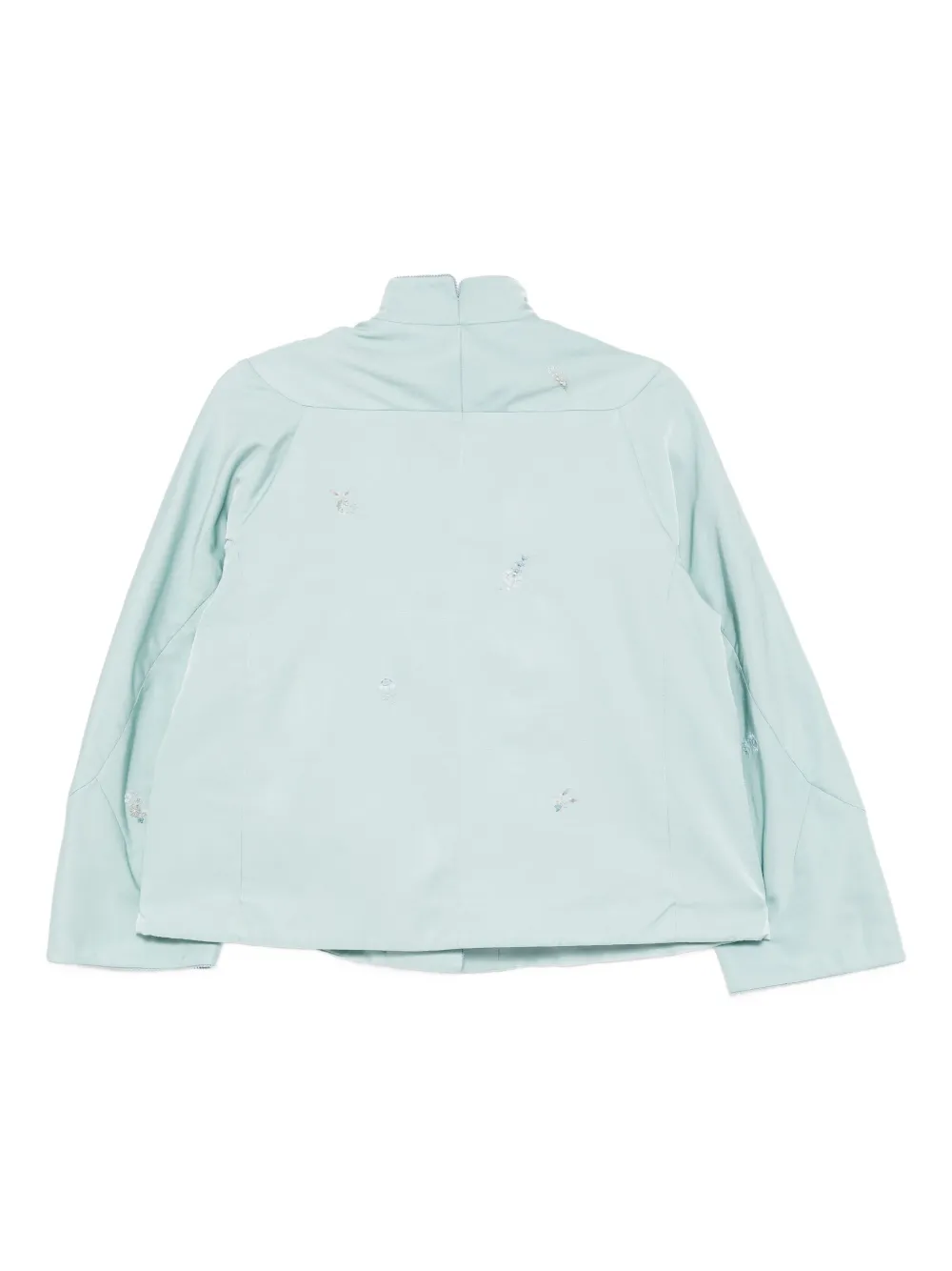 Shiatzy Chen Scape-of-curve Cropped Jacket In Blue