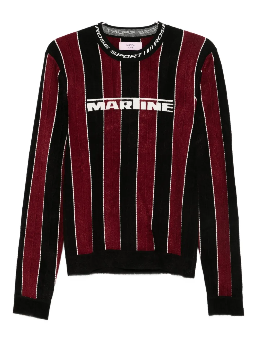 Martine Rose Striped Logo-print Sweater In Black