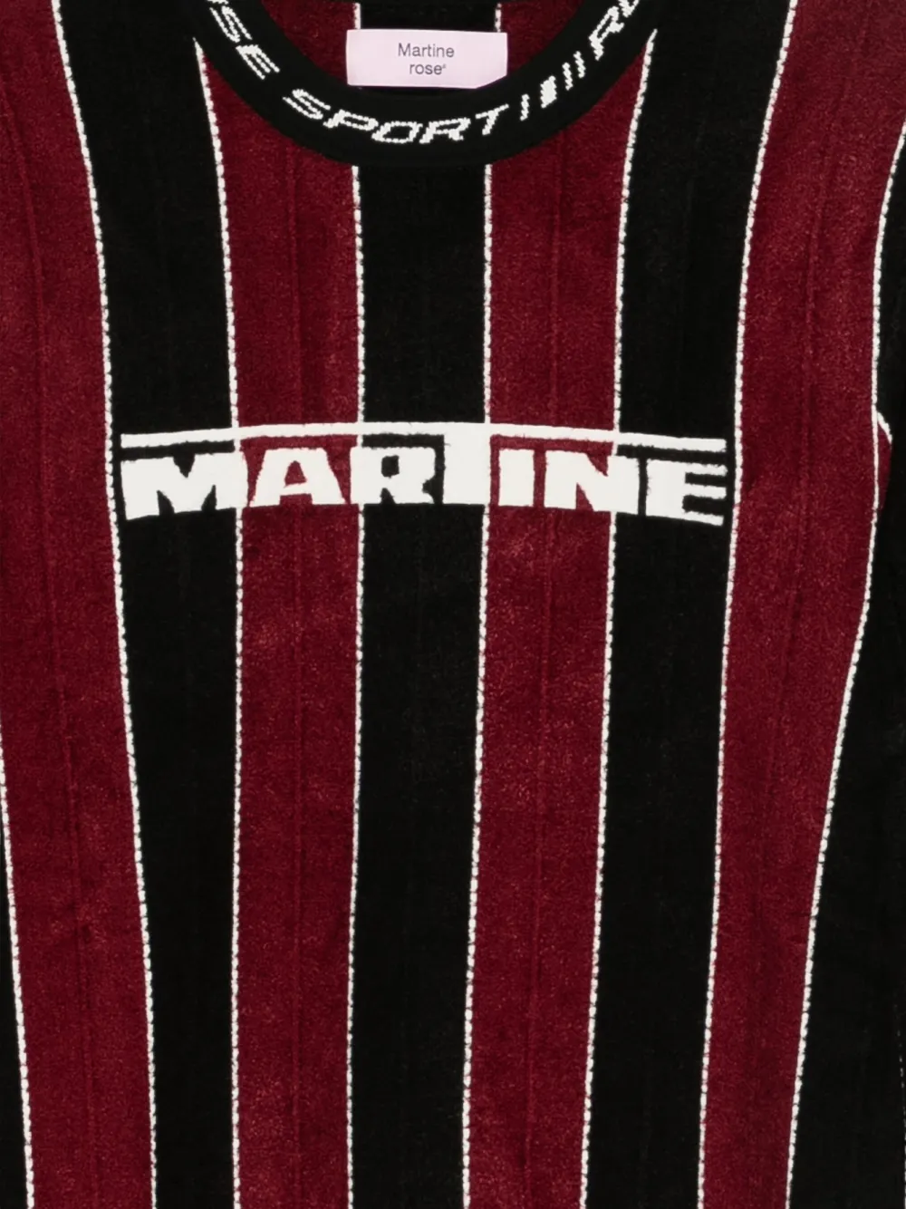 Martine Rose Striped Logo-print Sweater In Black