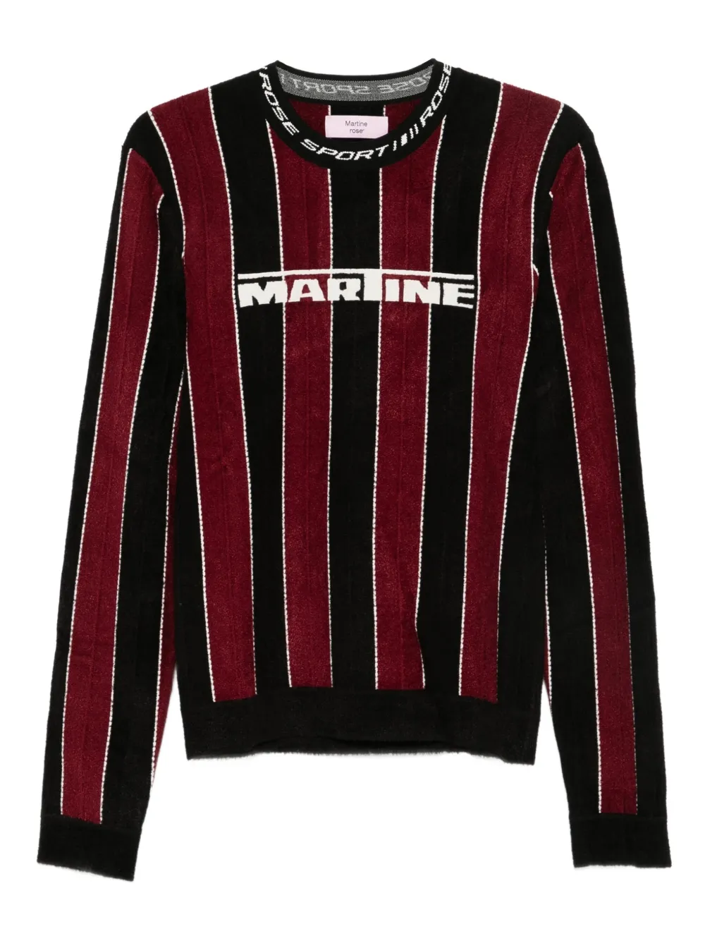 Martine Rose striped logo-print sweater | Black | Image 1