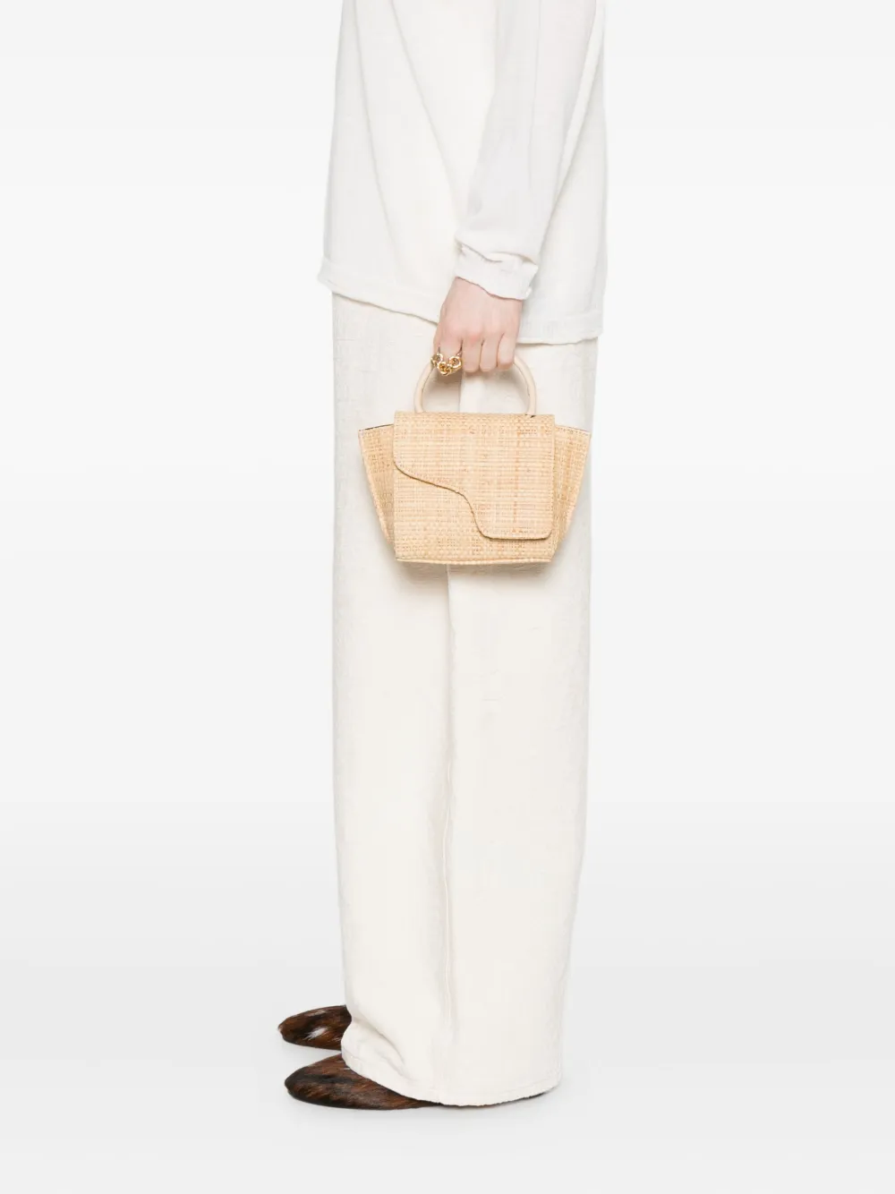 ATP Atelier Montalcino raffia shopper - BEIGE