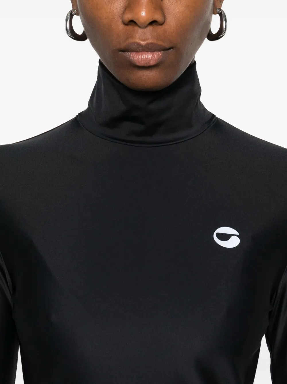 Coperni Long-sleeved High-neck Top In Black