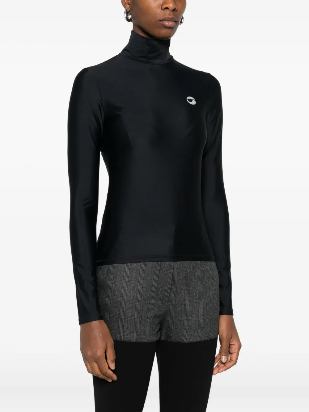 Coperni Long-sleeved High-neck Top In Black