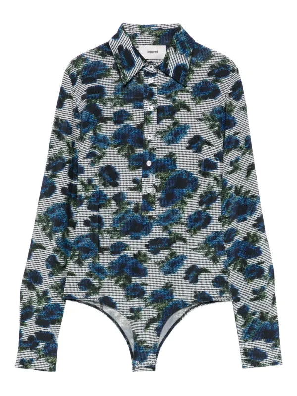 Coperni Ascii Bodysuit in Blue