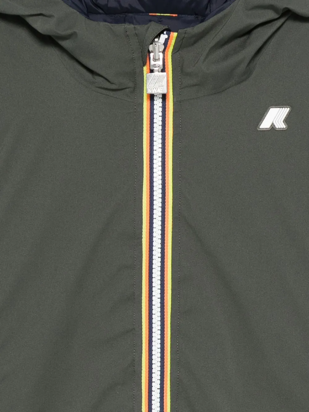 K-way Hooded Zip-front Jacket In Green