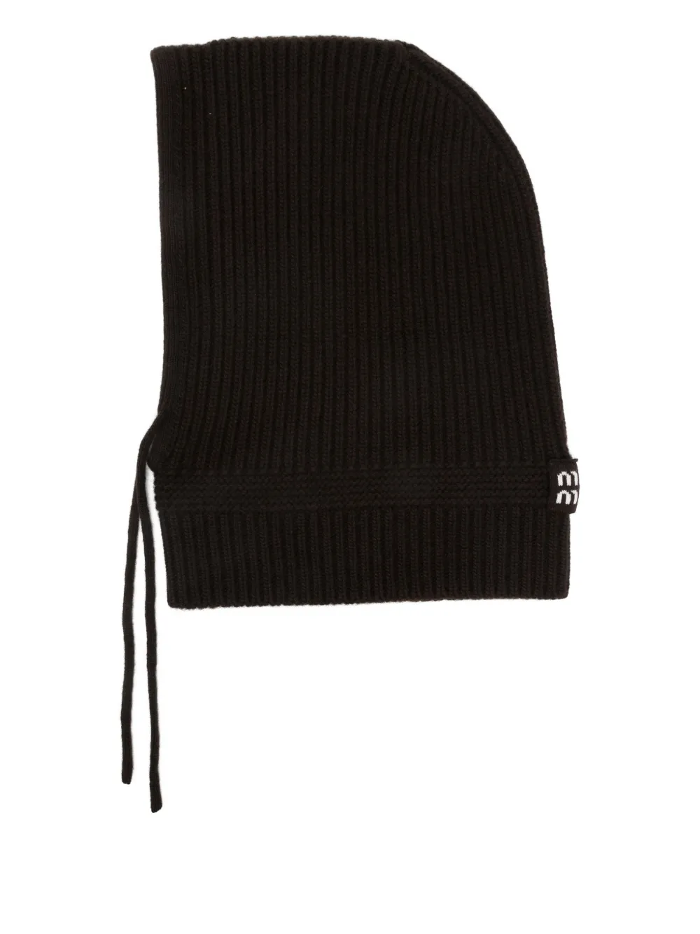 Miu Miu ribbed drawstring balaclava | Brown | Image 1