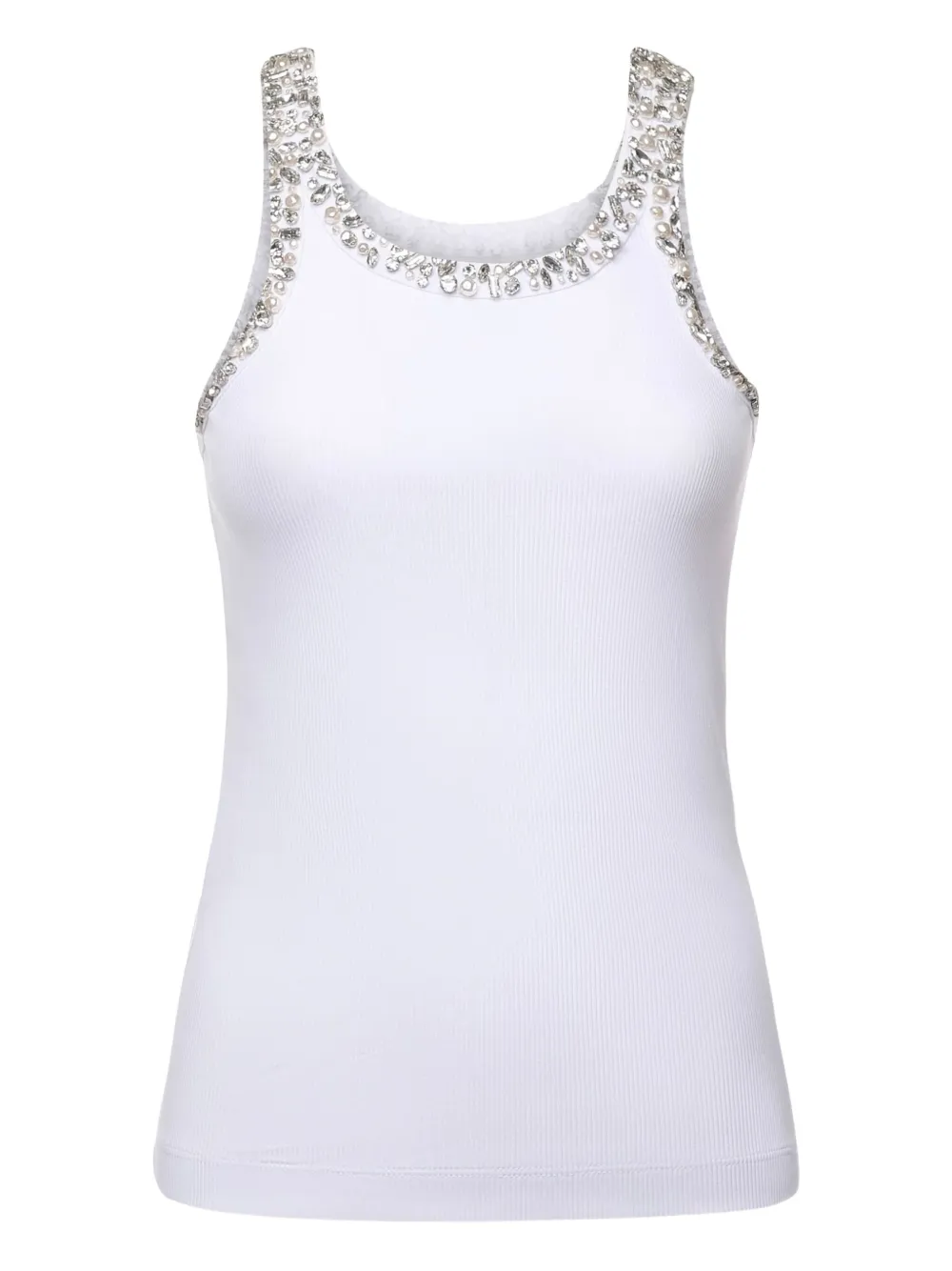 PINKO embellished ribbed top | White | Image 1