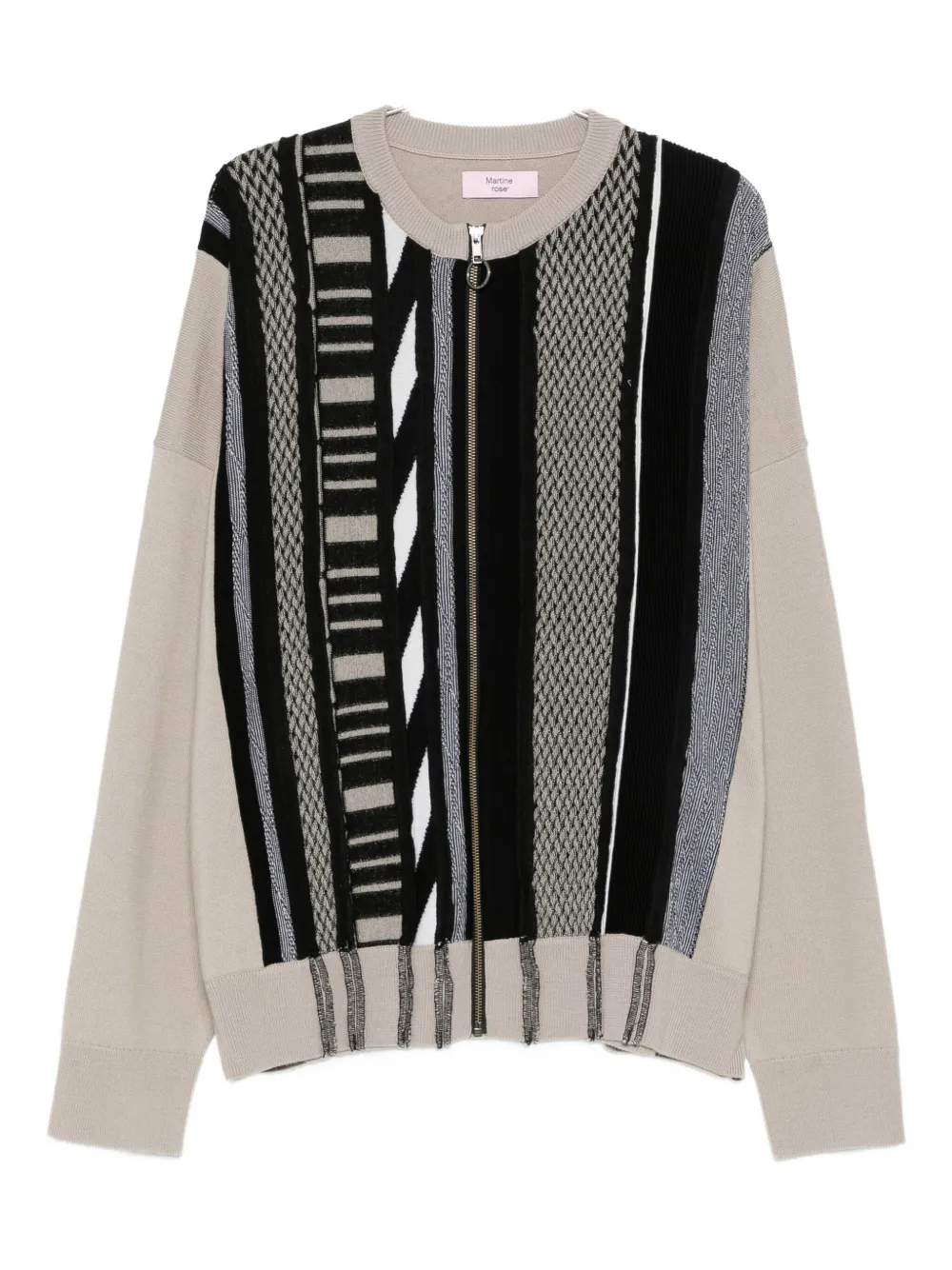 Martine Rose Striped Zip-up Cardigan In Multi