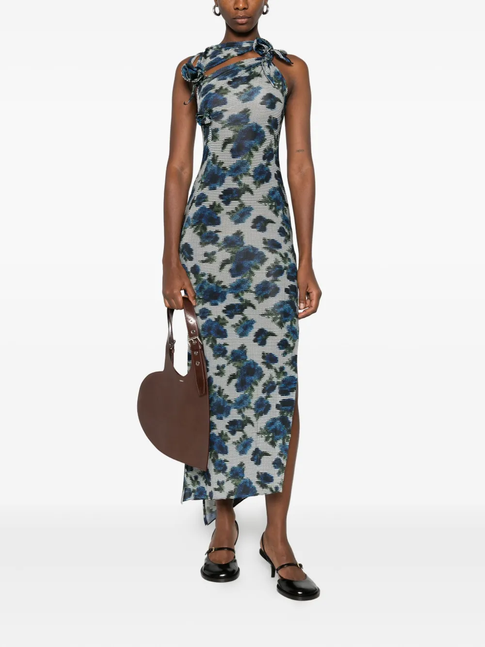 Coperni Maxi-jurk met bloemenprint - Blauw