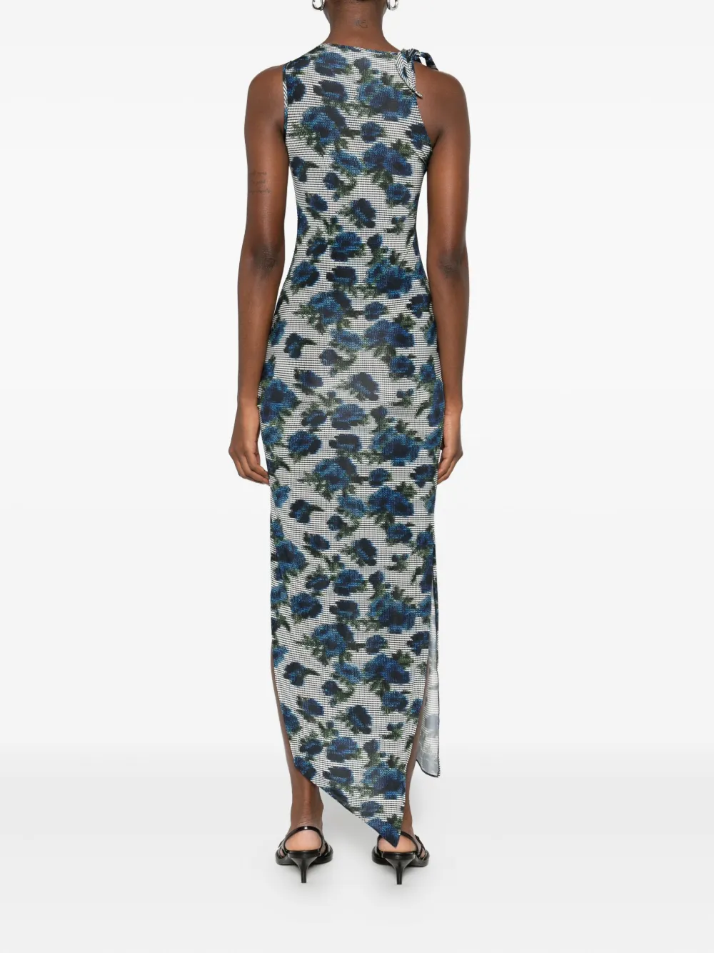 Coperni Floral-print Maxi Dress In Blue