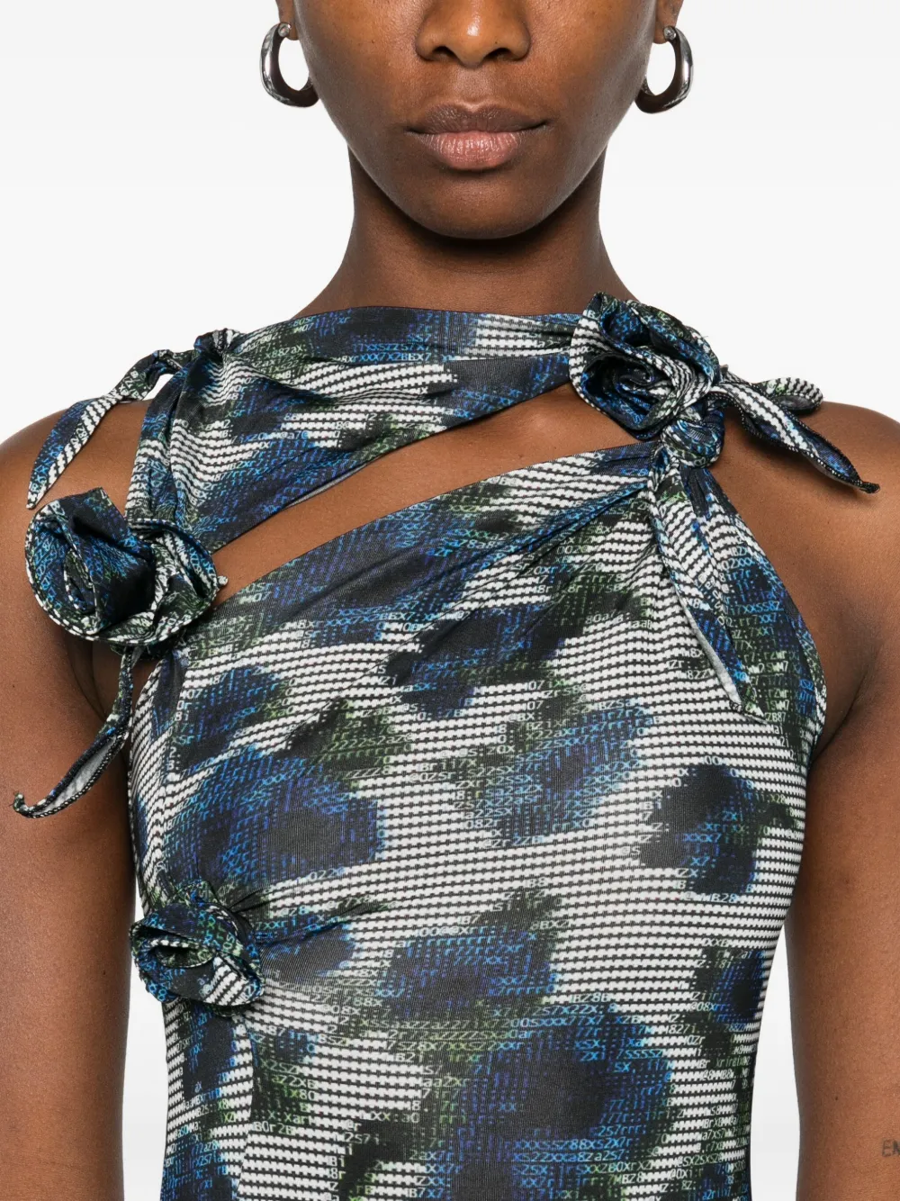 Coperni Floral-print Maxi Dress In Blue