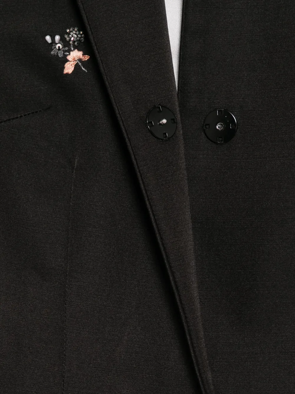 Shiatzy Chen Scape-of-curve Embroidered Coat In Black