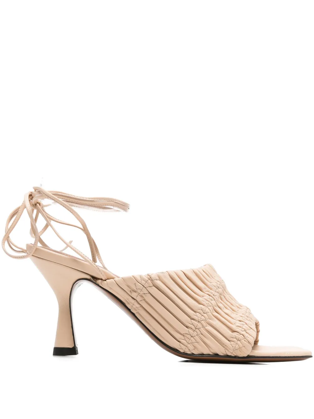 ATP Atelier plissé-effect leather sandals Neutrals