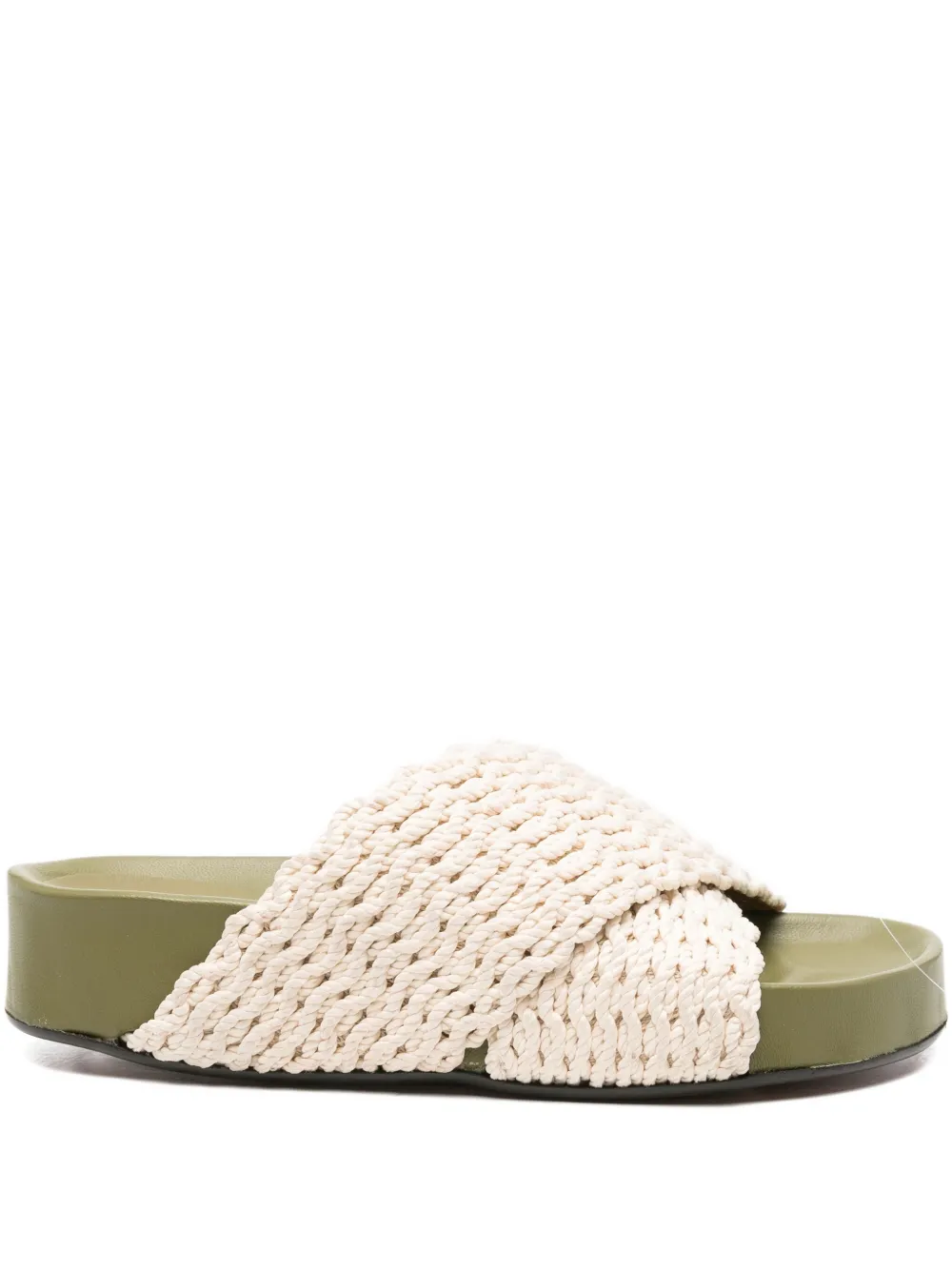 ATP Atelier crossover-strap crochet-knit sandals Wit