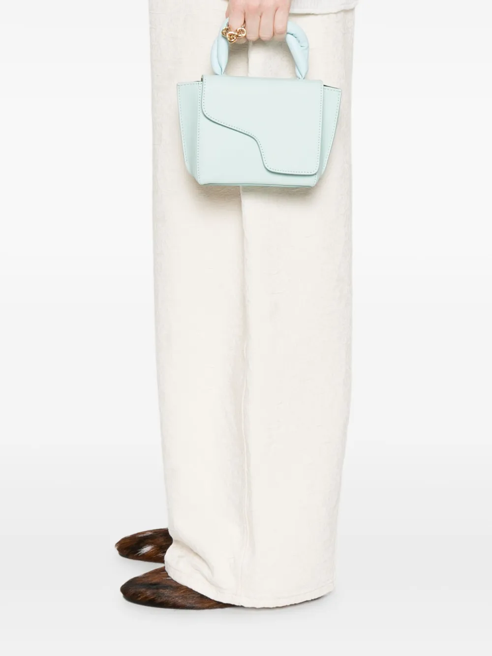 Atp Atelier Leather Mini Bag In Blue