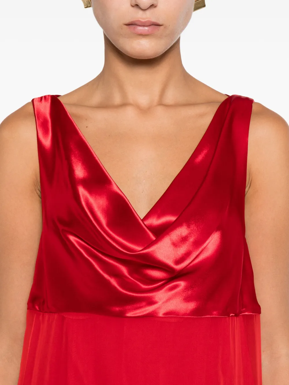 Ferragamo Jurk met col en kant Rood