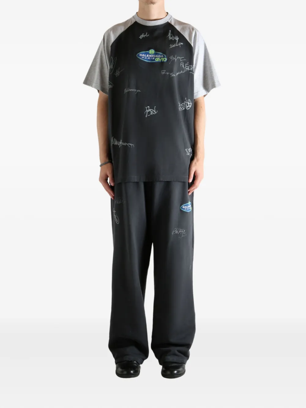 Balenciaga graphic-print T-shirt - Zwart