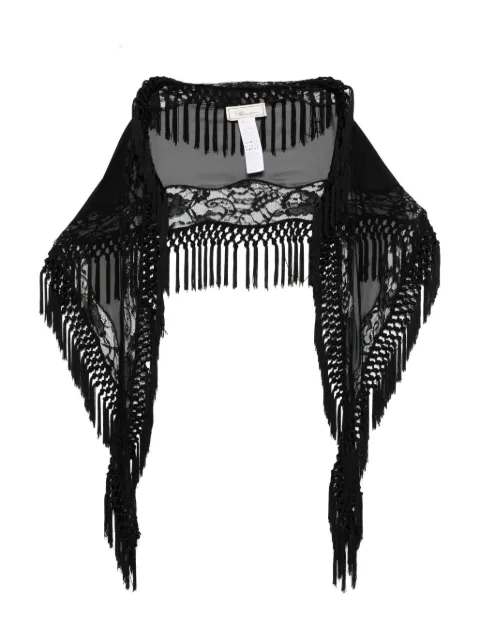 Blumarine lace-trimmed fringe scarf