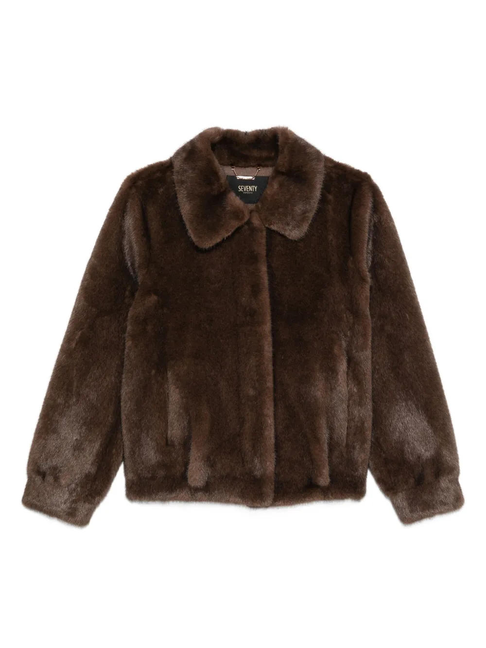 Seventy notched-collar faux-fur jacket | Brown | Image 1