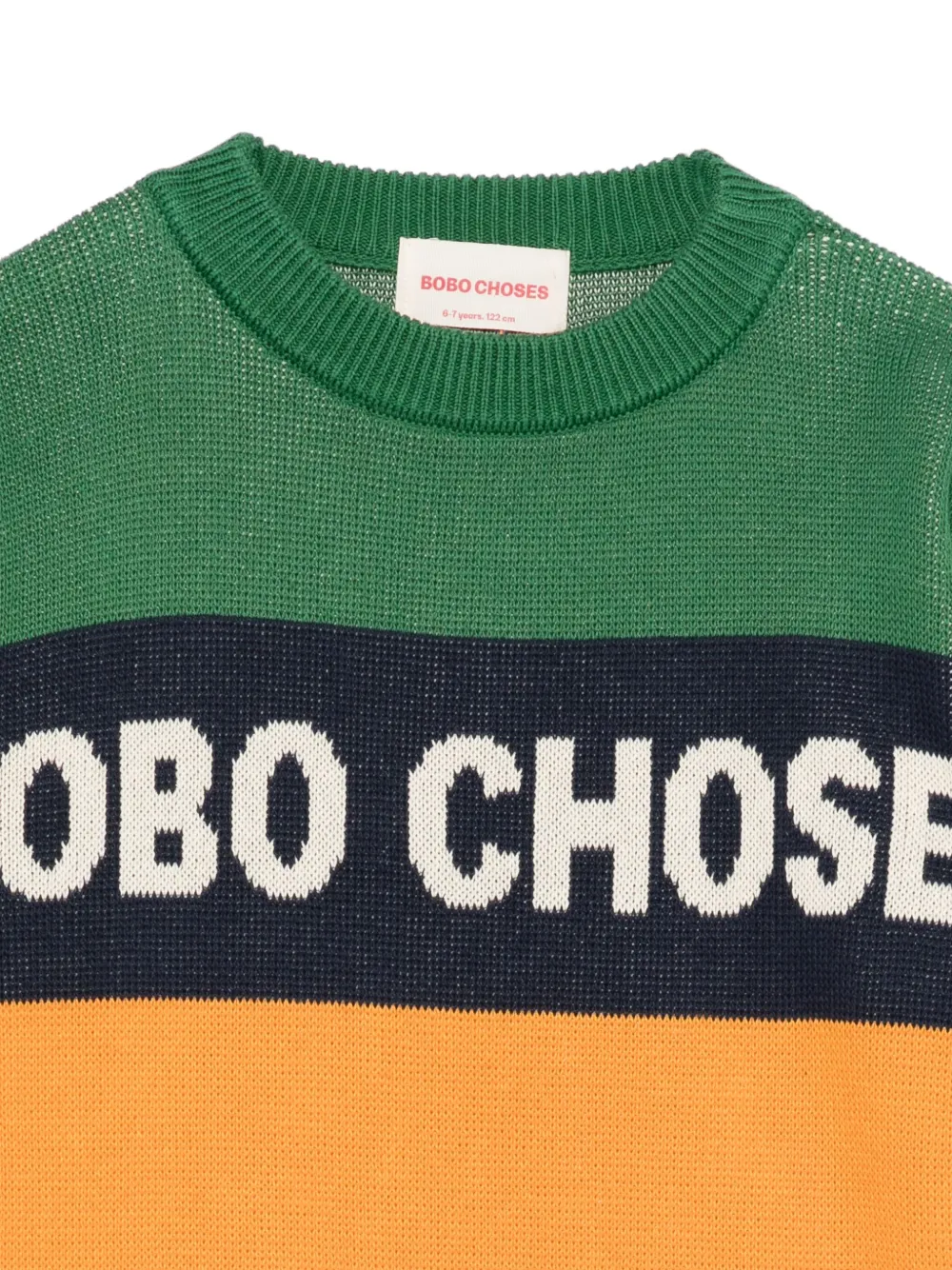 Bobo Choses Gestreepte trui met colourblocking Groen
