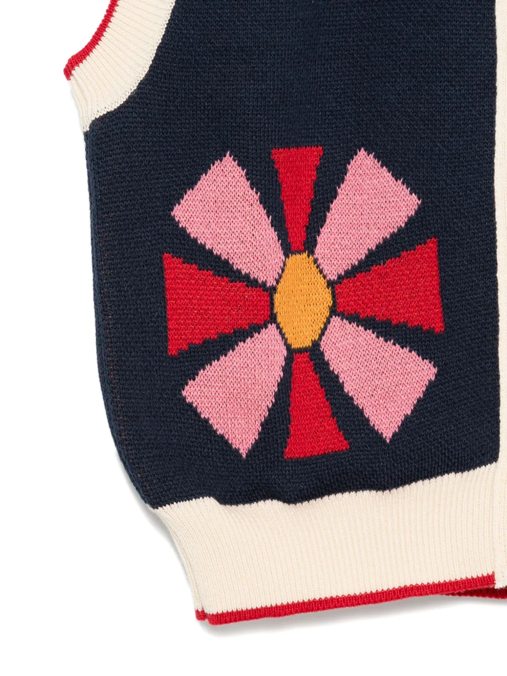 Bobo Choses Gebreide spencer met bloemenpatroon Blauw