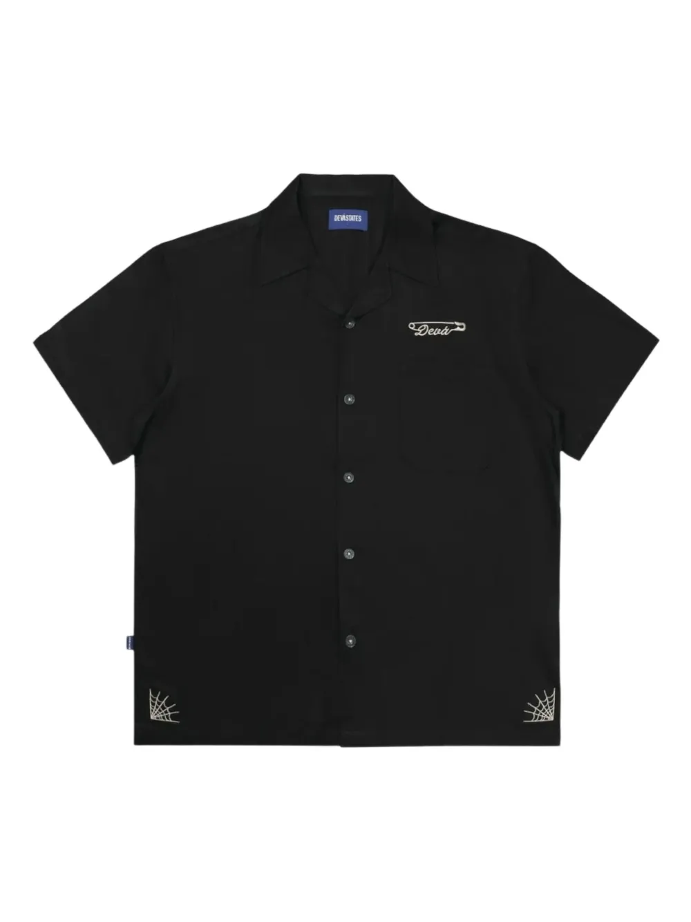 Devástates embroidered-detail bowling  shirt | Black | Image 1