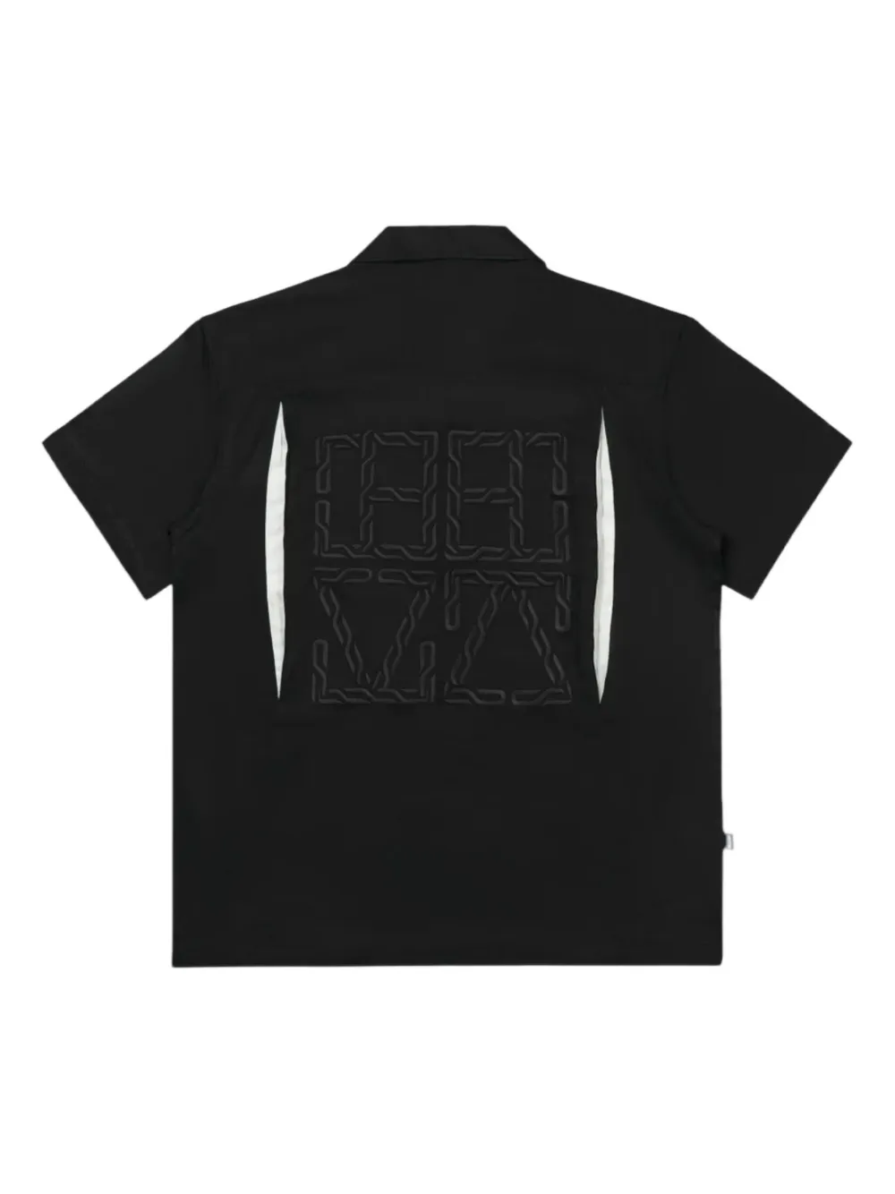 Devástates Bowlingshirt met geborduurd detail - Zwart
