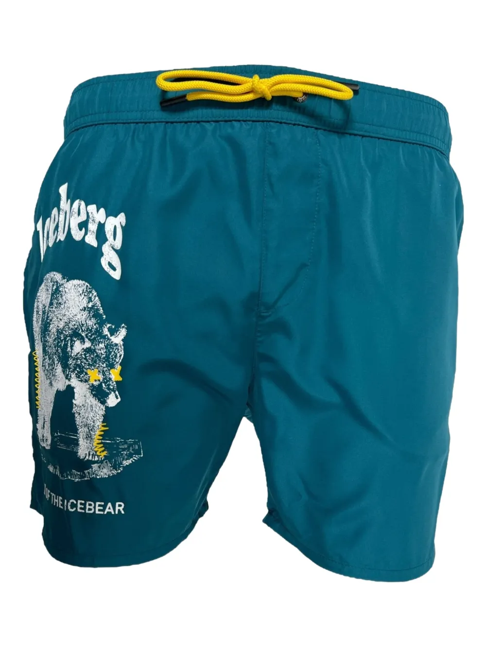Iceberg Bear-print Swim Trunks In Blue