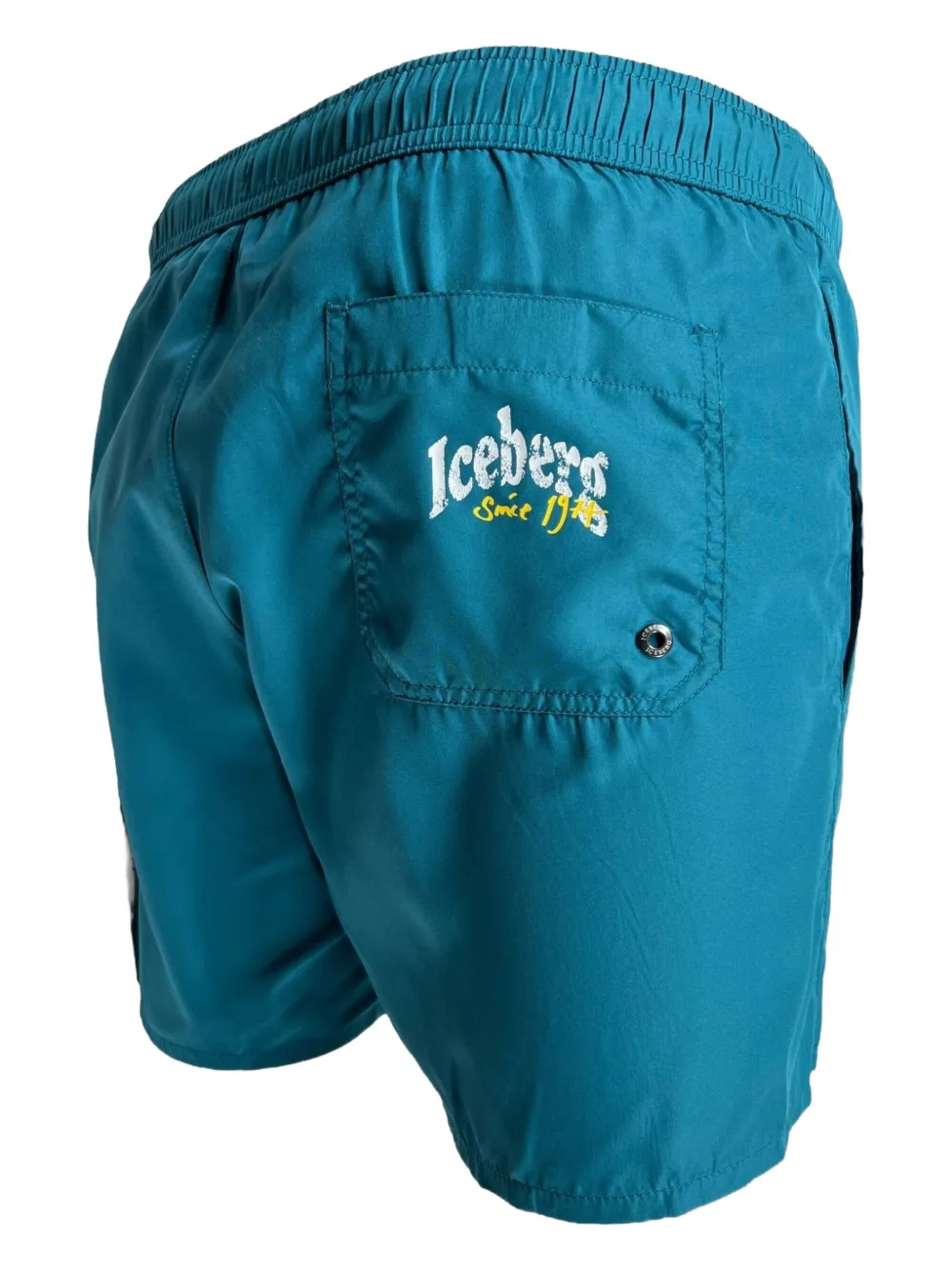 Iceberg Bear-print Swim Trunks In Blue