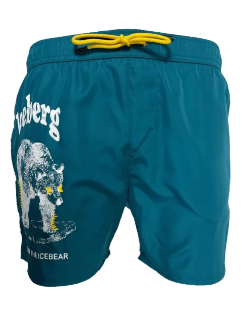 Iceberg bear-print swim trunks