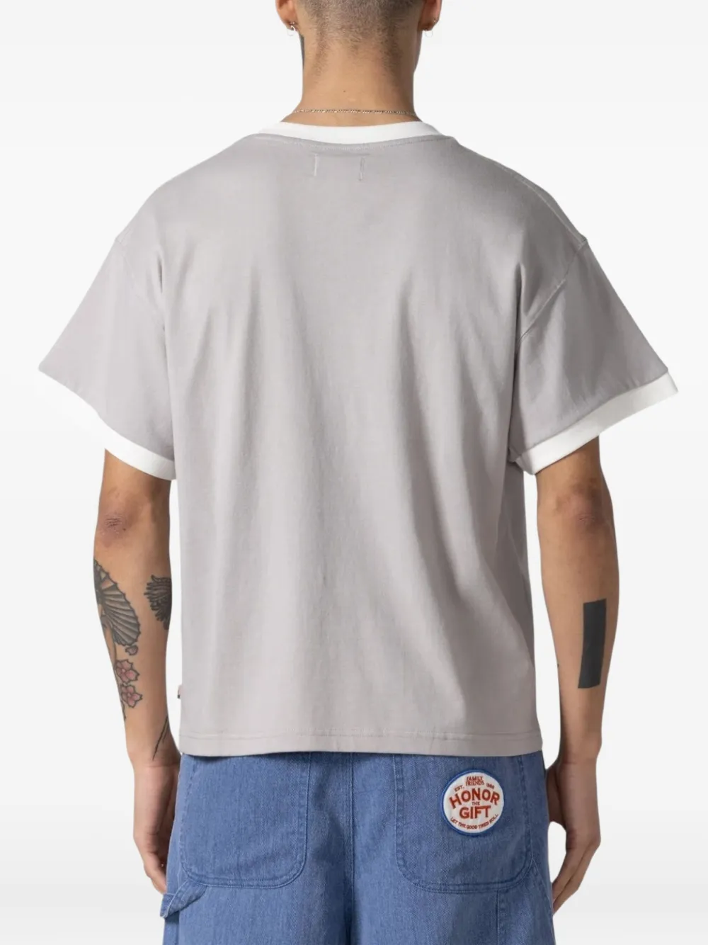 Honor The Gift Katoenen T-shirt met logopatch Grijs