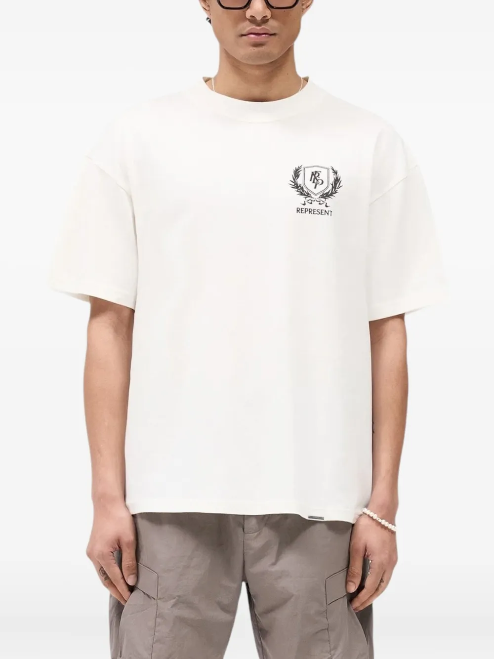Represent Crest Puff-print T-shirt In White