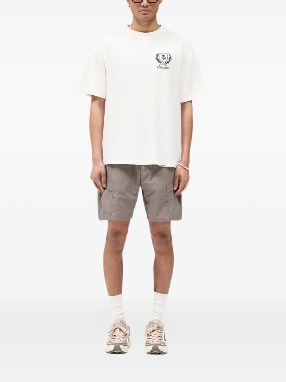 Represent Crest T-shirt met pofprint - Wit