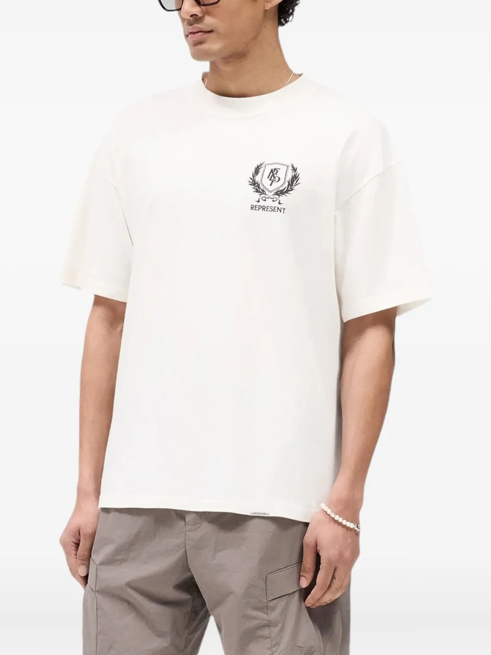 Represent Crest Puff-print T-shirt In White