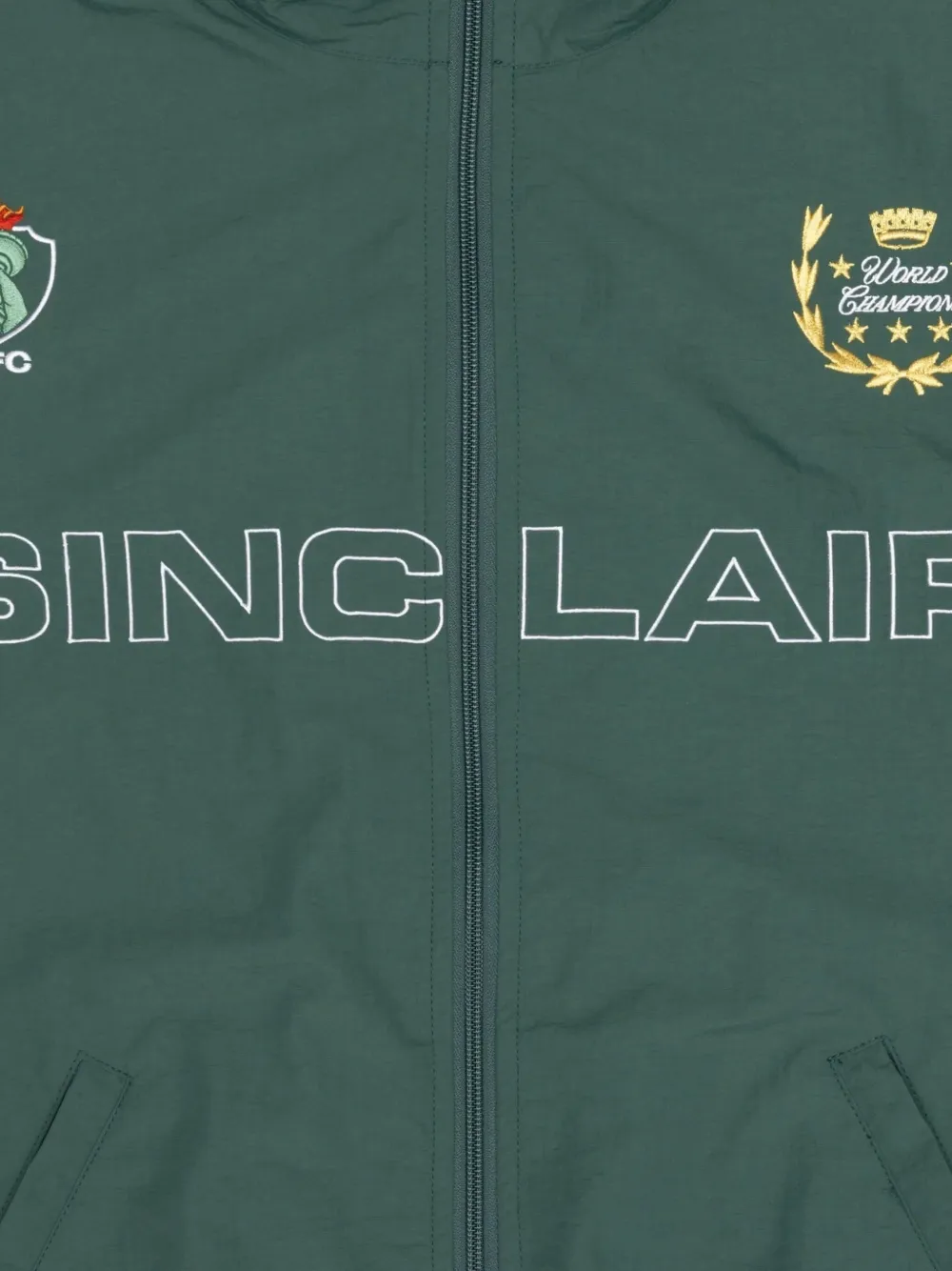 Sinclair Paneled Embroidered-detail Jacket In Green
