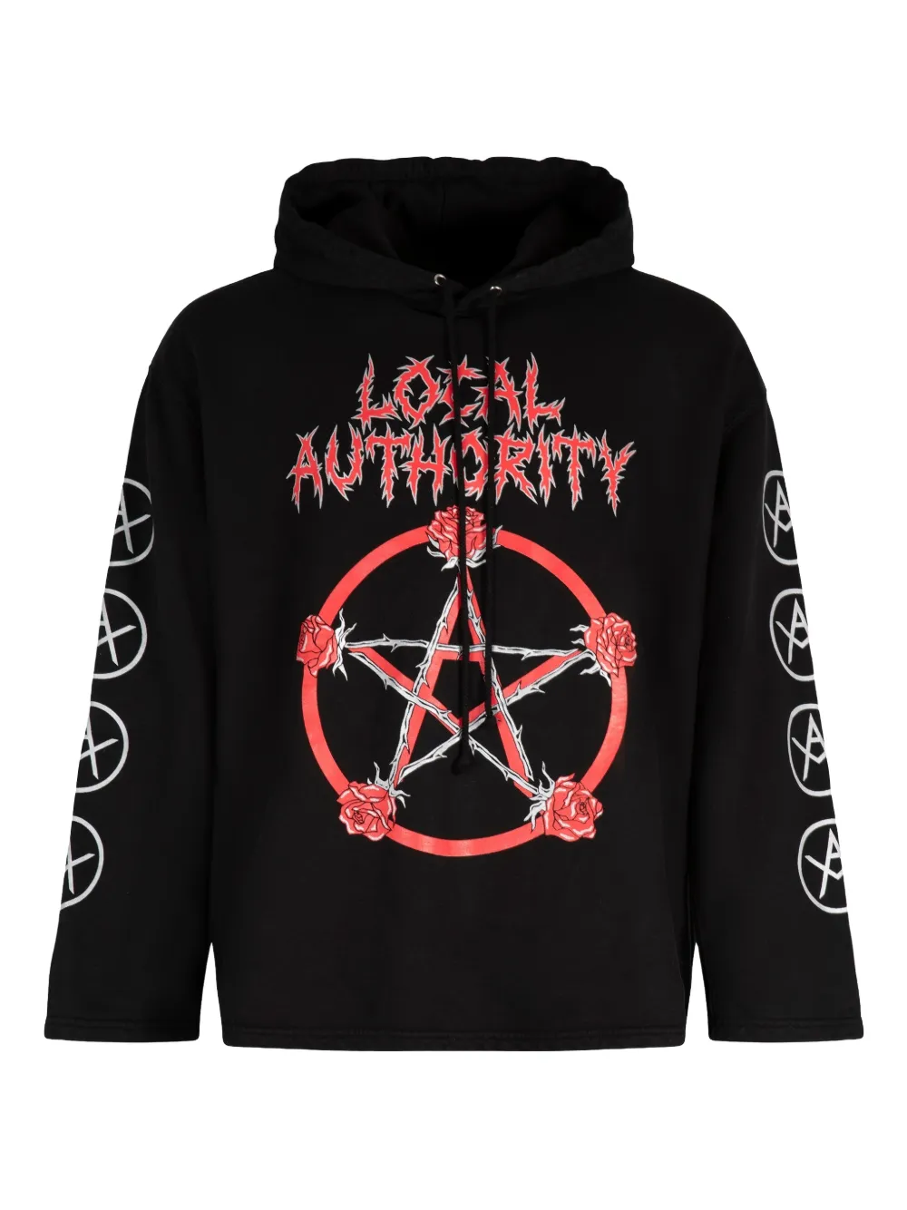 Local Authority hoodie en coton à imprimé graphique | noir | Image 1