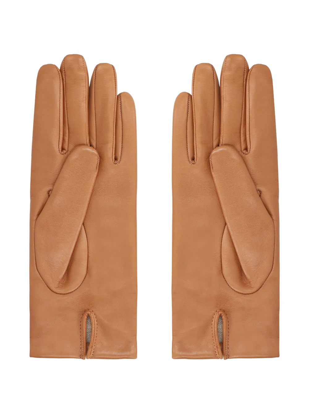 Max Mara five-finger leather gloves - Bruin