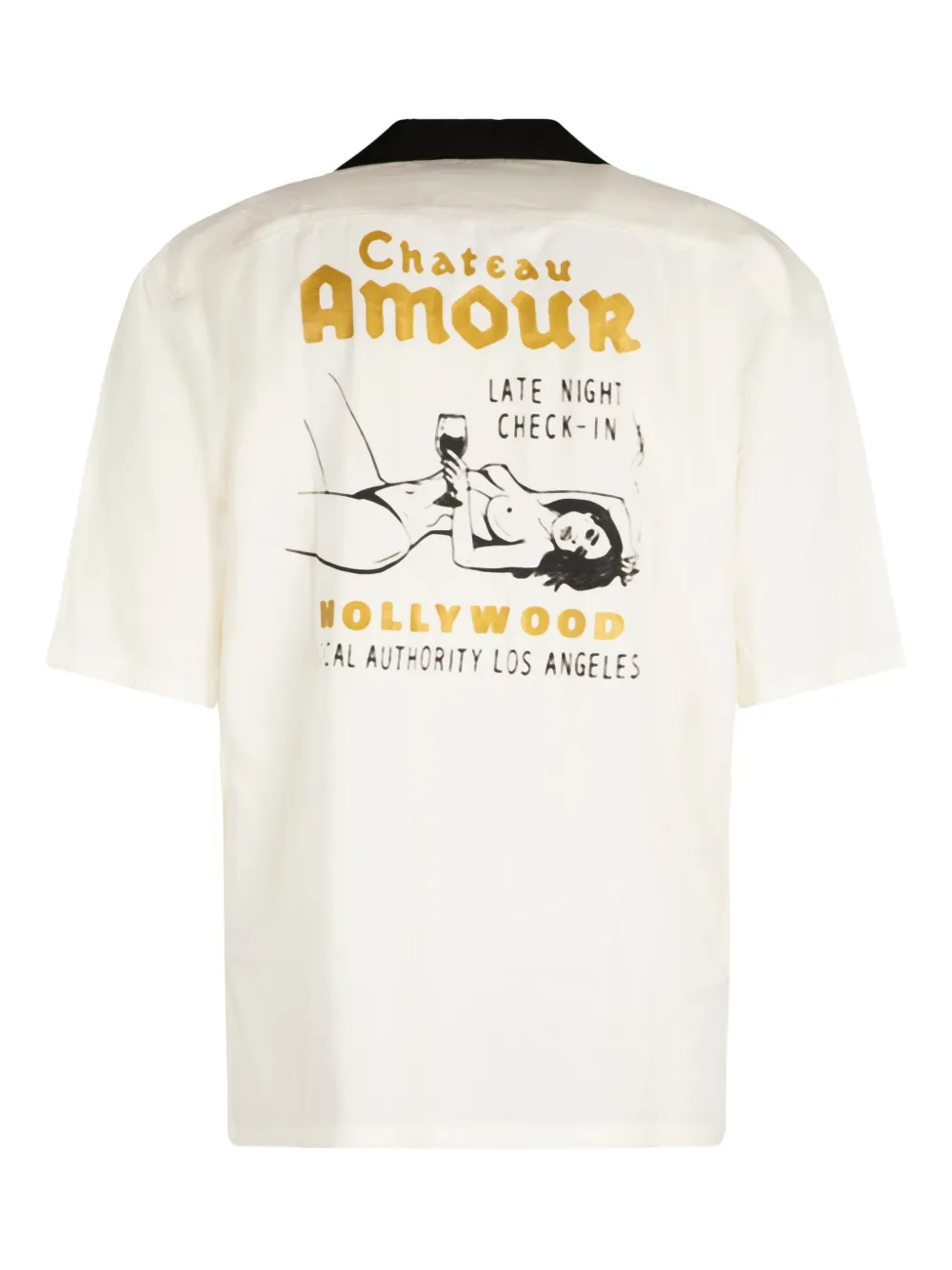 Local Authority graphic-print cotton shirt - Beige